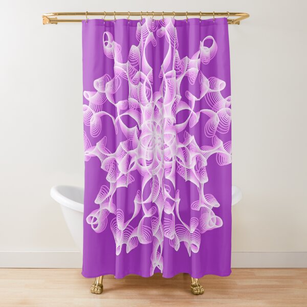 Abstract Flower in Lilac Shower Curtain