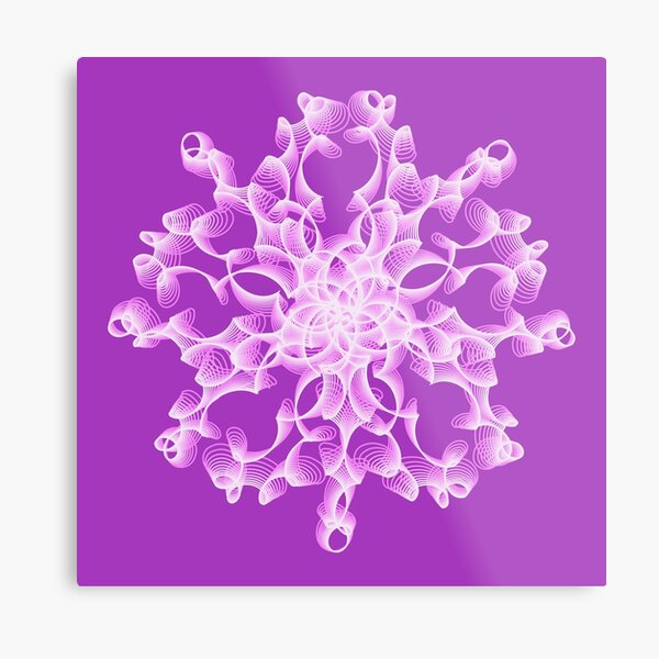 Abstract Flower in Lilac Metal Print