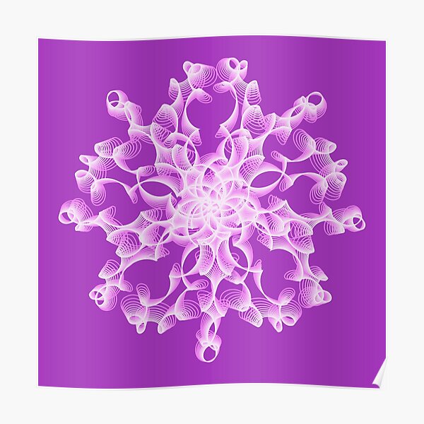 Abstract Flower in Lilac Poster