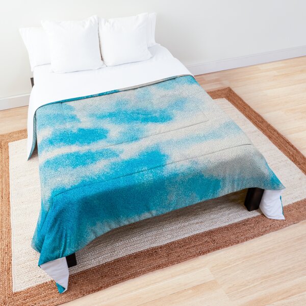 Blue cloudy skies in watercolour Comforter