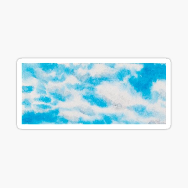 Blue cloudy skies in watercolour Sticker