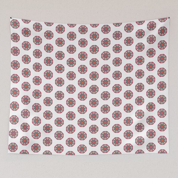 Item preview, Red Blue Mandala Geometric Shapes designed and sold by TotalityDesigns.