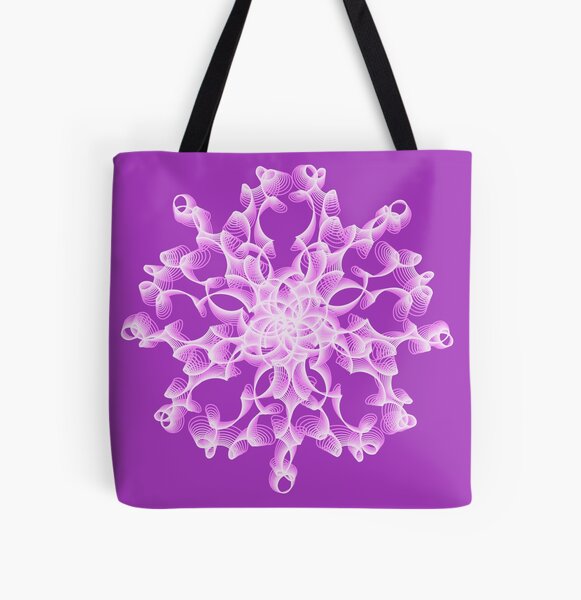Abstract Flower in Lilac All Over Print Tote Bag
