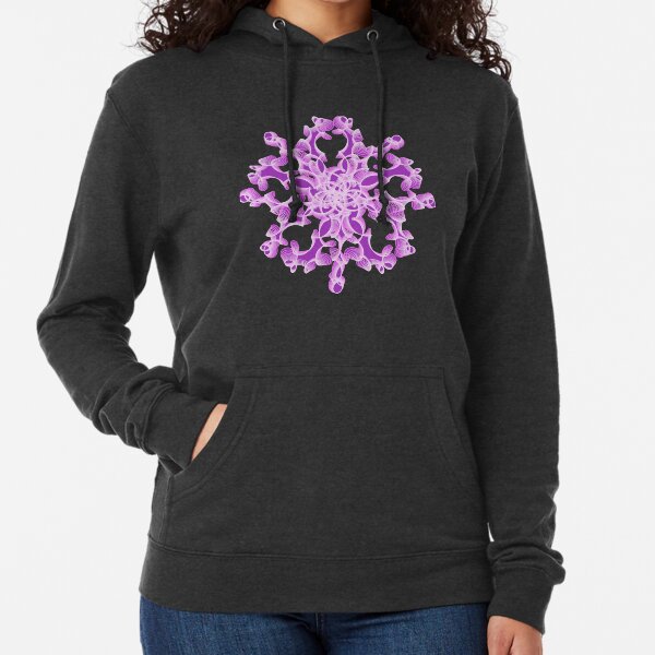 Abstract Flower in Lilac Lightweight Hoodie