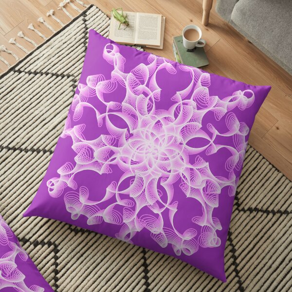 Abstract Flower in Lilac Floor Pillow