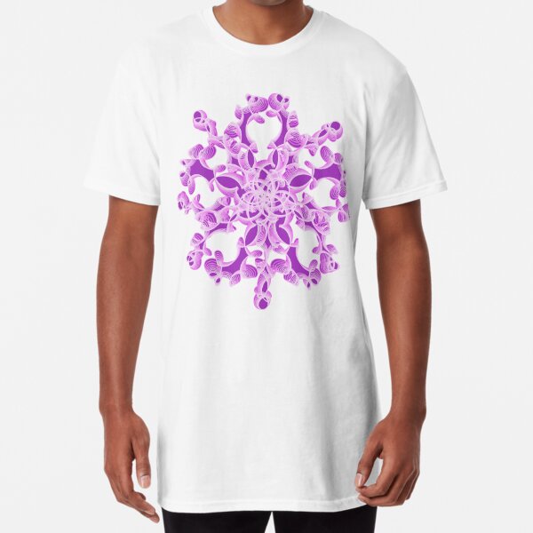 Abstract Flower in Lilac Long T-Shirt