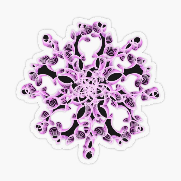 Abstract Flower in Lilac and Black Transparent Sticker