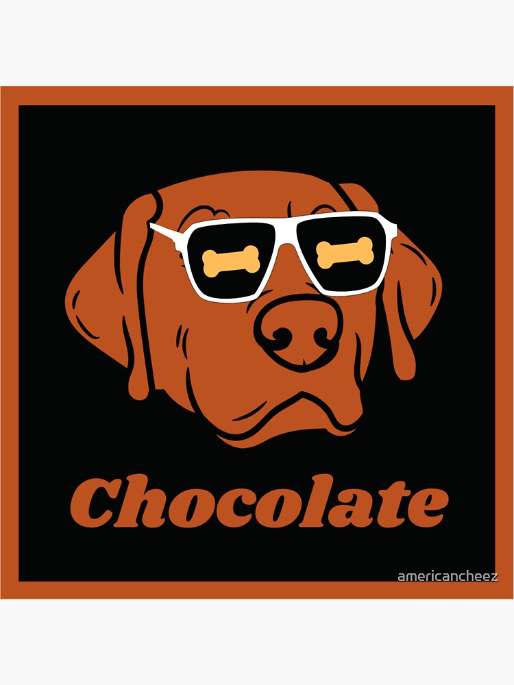"Chocolate Lab with Sunglasses" Sticker for Sale by americancheez