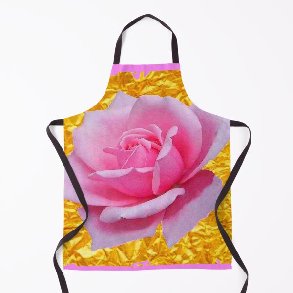 Item preview, PINK ROSE ON METALLIC GOLD LEAF ART  designed and sold by sharlesart.