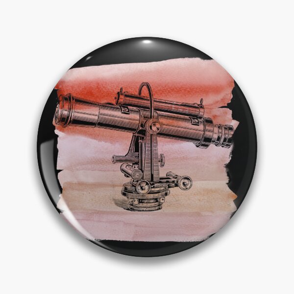 Item preview, Vintage Victorian Telescope Illustration on Red Pink Watercolor designed and sold by Vintustration.