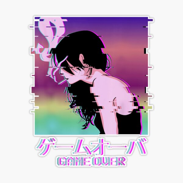 Vaporwave Aesthetic Sad Anime Boy Game Over Japanese Lofi iPhone