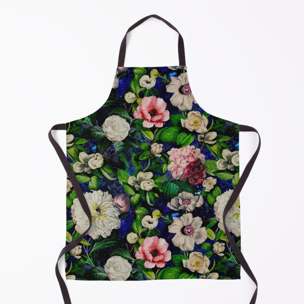 Artikelvorschau, Verträumter Nachtgarten, Vintage Blumen und Rosen, botanisches Blumenmuster, dunkelblaues Vintage botanisches entworfen und verkauft von ZeinabTaha.
