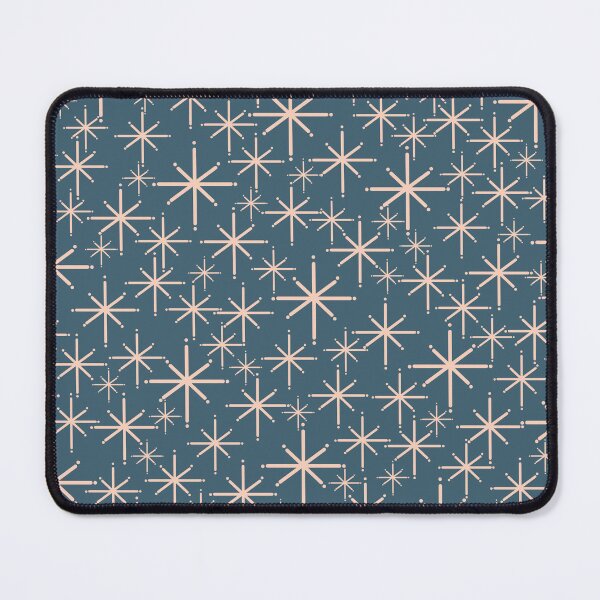 Item preview, Retro Space - Atomic Age Midcentury Modern Starburst Pattern in Pale Blush Pink and Deep Teal designed and sold by kierkegaard.