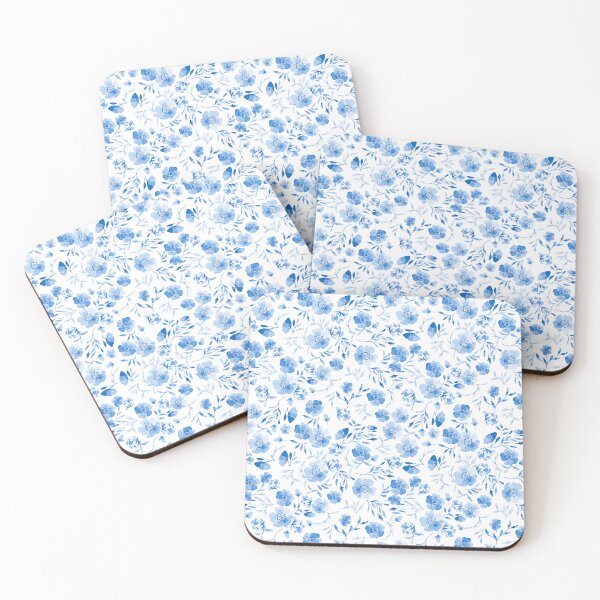 Item preview, Blue Watercolor Floral designed and sold by nilaskiesstudio.