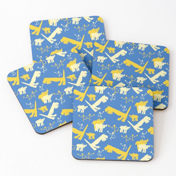 Item preview, Bisons, hunters and dinosaurs - Yellow and Blue designed and sold by MaddaMom.
