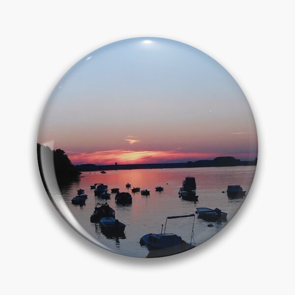 Item preview, Sunset On The Blue River Water With Boats designed and sold by The Glasses Girl.