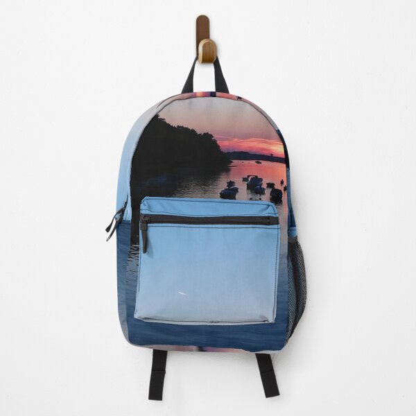 Item preview, Sunset On The Blue River Water With Boats designed and sold by The Glasses Girl.
