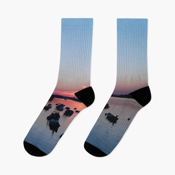 Item preview, Sunset On The Blue River Water With Boats designed and sold by The Glasses Girl.