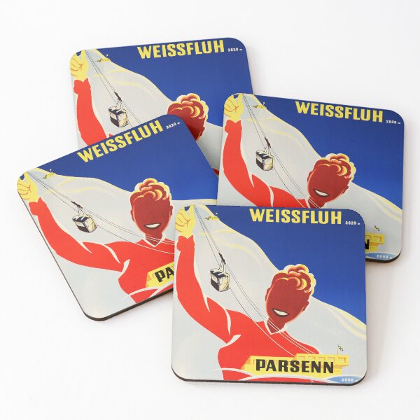 Item preview, WEISSFLUH DAVOS PARSENN Switzerland 1955 Vintage Ski Poster by Martin Peikert designed and sold by retroposters.