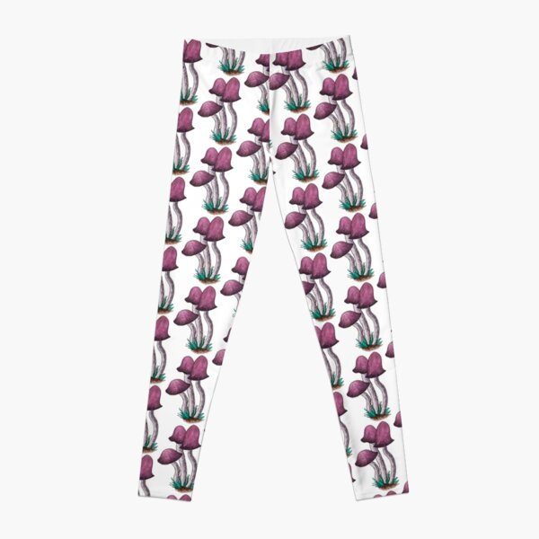 Purple mushroom in watercolour Leggings