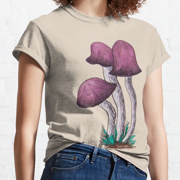 Purple mushroom in watercolour Classic T-Shirt