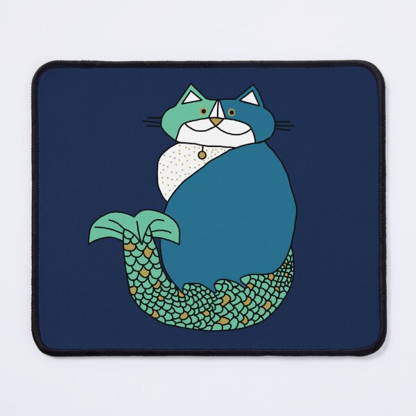 Item preview, Kevin MerCat the Cat Mermaid Digital Line Drawing designed and sold by ellenhenry.