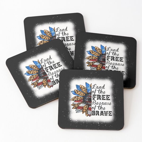 Item preview, Land of the Free Because of the Brave 4th of July Sunflower designed and sold by WanderTravels.