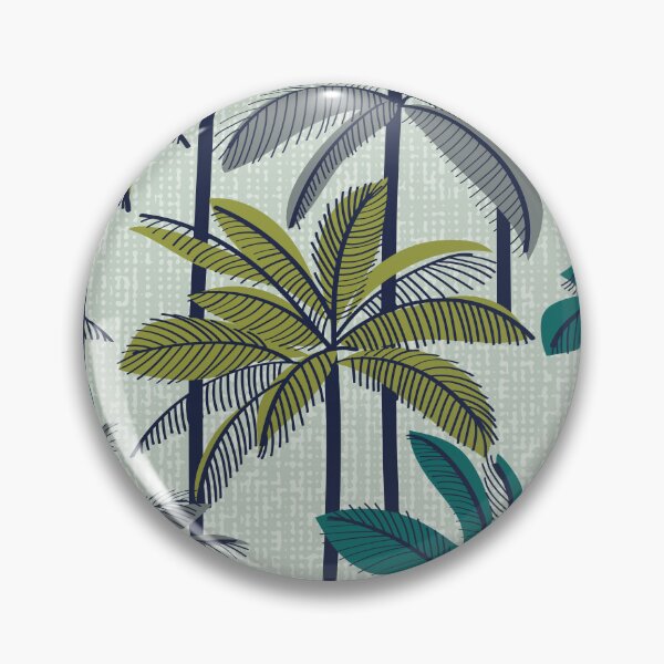 Item preview, Retro Palm Springs vibes // sea mist green background highball pine and grey green palm trees oxford navy blue line contour designed and sold by SelmaCardoso.