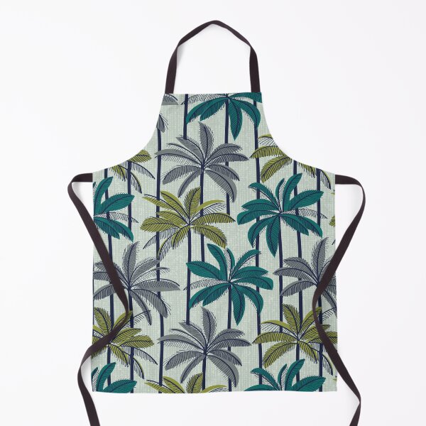 Item preview, Retro Palm Springs vibes // sea mist green background highball pine and grey green palm trees oxford navy blue line contour designed and sold by SelmaCardoso.