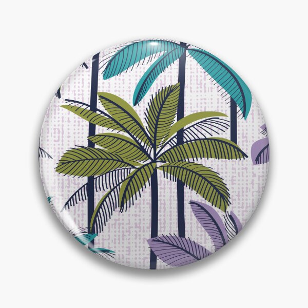 Item preview, Retro Palm Springs vibes // white background highball green peacock blue and violet palm trees oxford navy blue line contour designed and sold by SelmaCardoso.