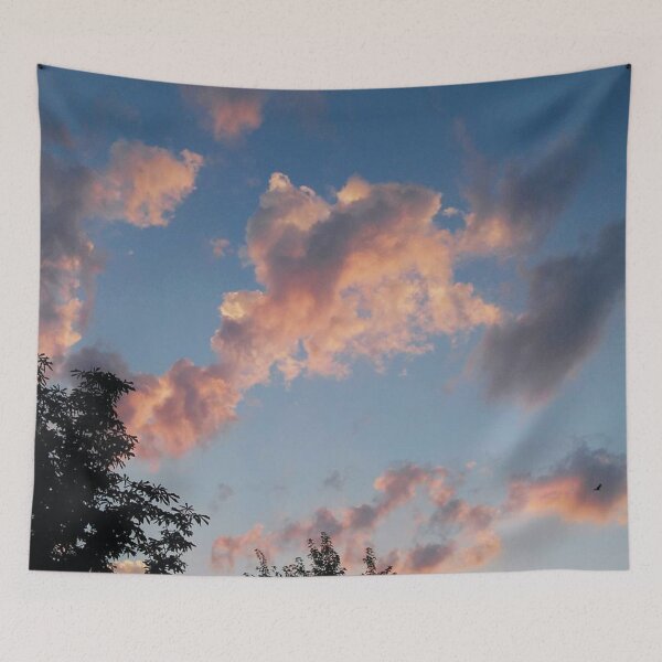 Item preview, Blue Summer Sky And Sunset Colored Clouds designed and sold by The Glasses Girl.