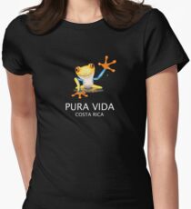 Costa Rica Tree Frog Pura Vida Women's Fitted T-Shirt