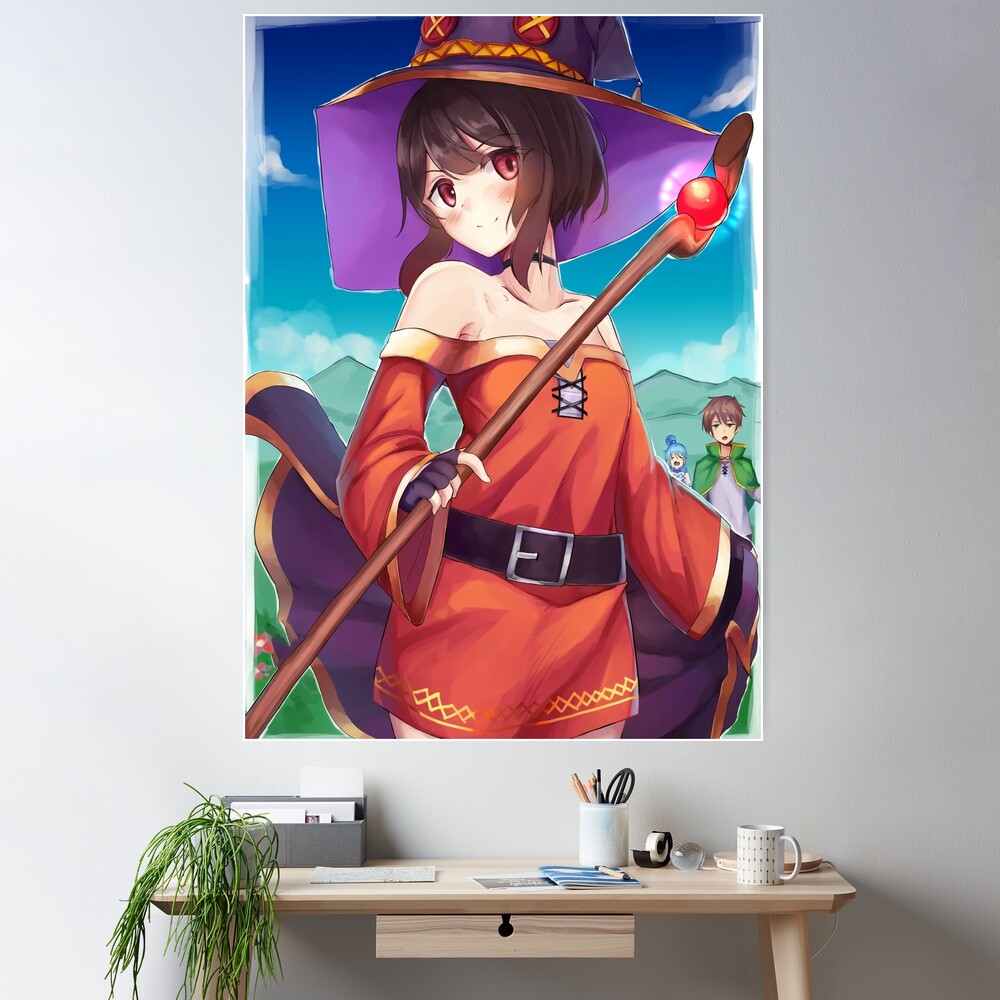 Megumin Konosuba Anime' Poster, picture, metal print, paint by Ruzerin