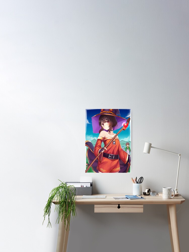 Megumin Konosuba Anime' Poster, picture, metal print, paint by Ruzerin