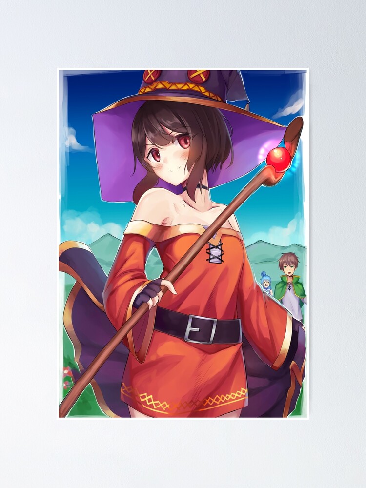 Megumin Konosuba Anime' Poster, picture, metal print, paint by Ruzerin