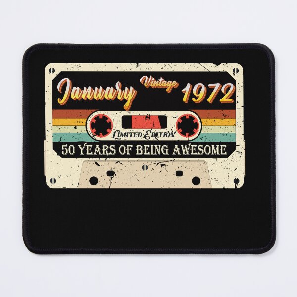 Item preview, Vintage January 1972 50Th Birthday 50 Year Old Men Women 52 years of being awesome Essential Classic designed and sold by mohmmed22.