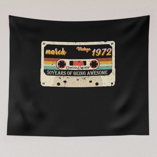 Item preview, Vintage march 1972 50Th Birthday 50 Year Old Men Women 52 years of being awesome Essential Classic designed and sold by mohmmed22.