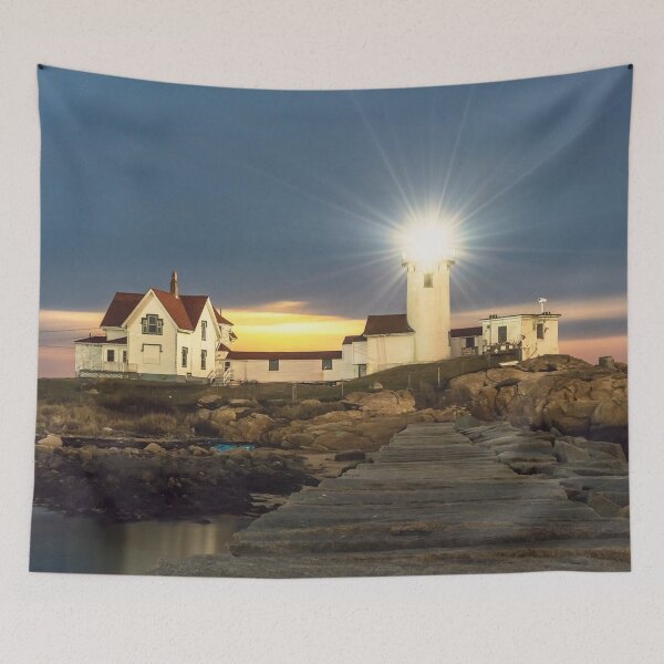 Item preview, Full moon rising over Eastern point Lighthouse #2 designed and sold by Roger Porter Photography.