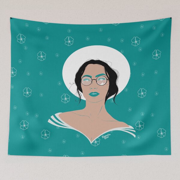 Item preview, Flora, portrait of a woman with a hat designed and sold by Brandon Blot.