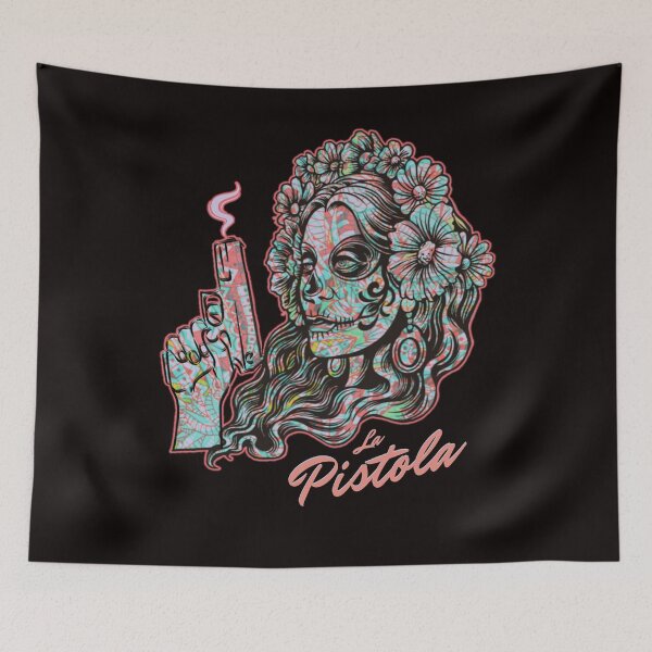 Item preview, La Pistola Woman Dia Del Muertos Sugar Skull Flower Crown designed and sold by The Masked Designer.