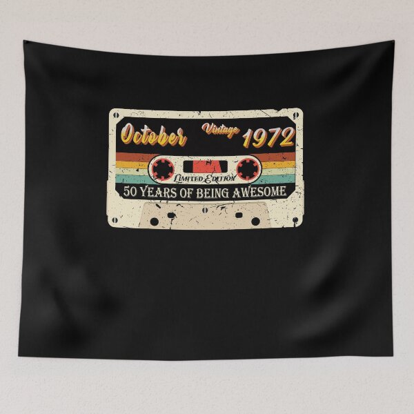 Item preview, Vintage October 1972 50Th Birthday 50 Year Old Men Women 52 years of being awesome Essential Classic designed and sold by mohmmed22.