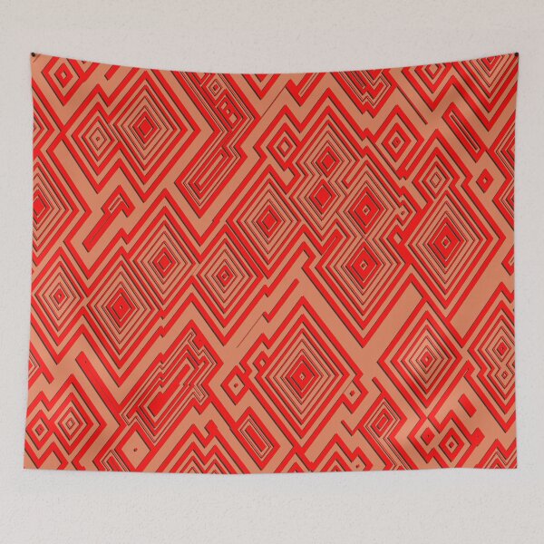Item preview, African pattern. Geometric Abstraction pattern red and yellow for digital art design concept designed and sold by Gugurat.