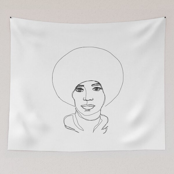 Item preview, Angela Davis Single-Line Portrait designed and sold by pommunist.