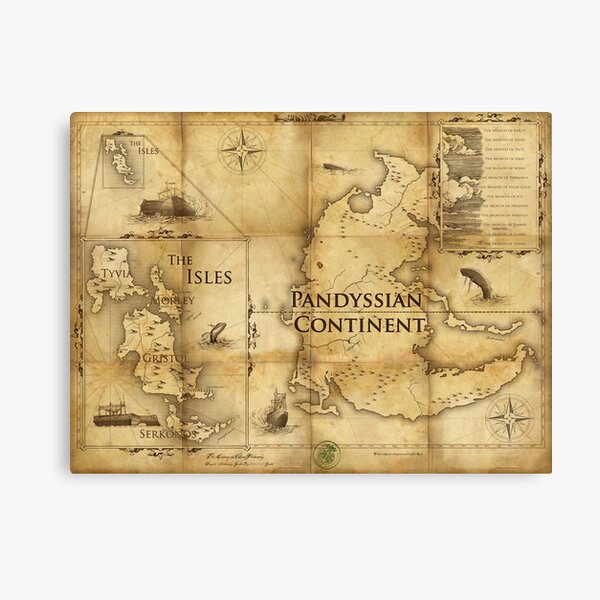 Map of Pandyssia, The Empire of the Isles, and The Months: Dishonored/Dishonored 2 Map Canvas Print