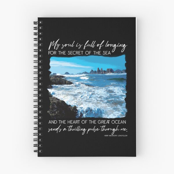 Item preview, The Secret of the Sea Longfellow Poetry Quote with Ocean Graphic  designed and sold by arlutai.