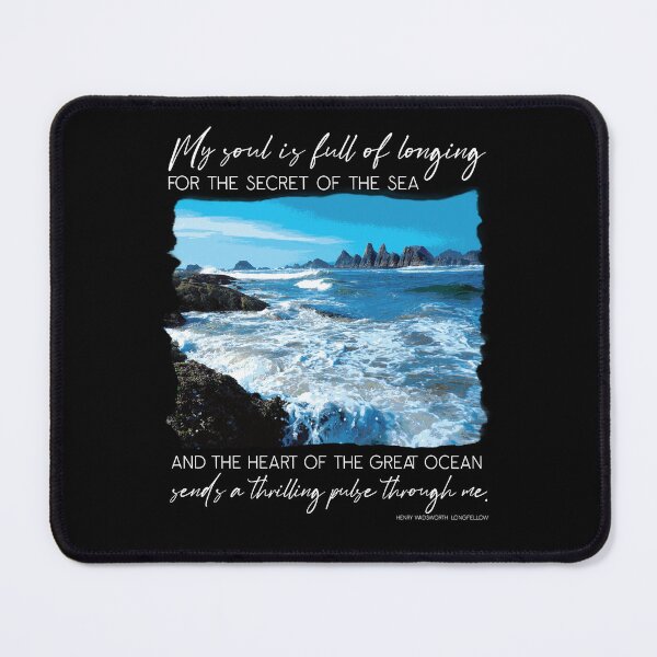 Item preview, The Secret of the Sea Longfellow Poetry Quote with Ocean Graphic  designed and sold by arlutai.