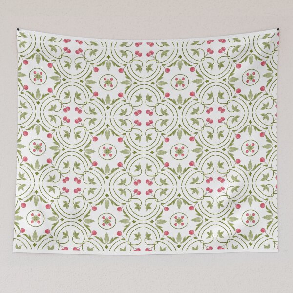 Item preview, Cherry Tiles Pattern designed and sold by nilaskiesstudio.