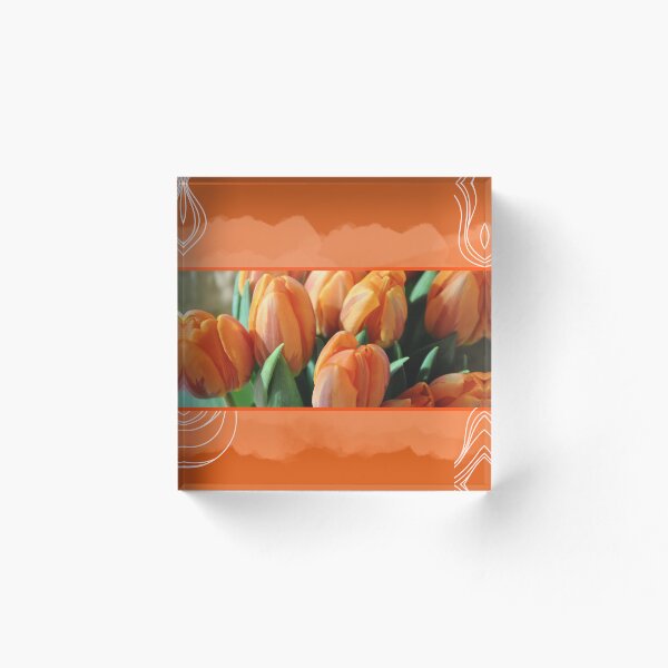 Item preview, campo de flores de tulipanes naranjas designed and sold by SheDesignsYou.