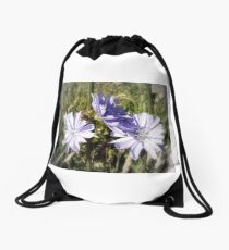 chicory flowers 5 Drawstring Bag