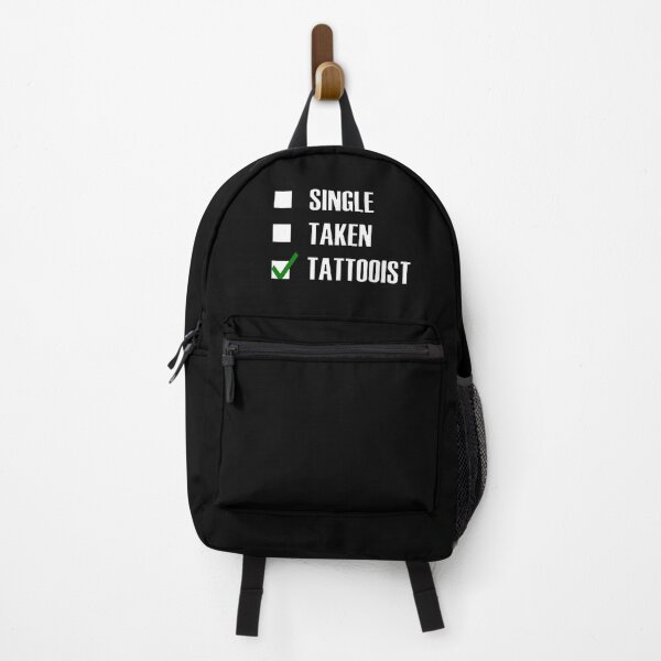 Item preview, Funny Essentials: Single Taken Tattooist Green tick check box - Sleek white typography black outline design (dark mode) designed and sold by Deegital18.